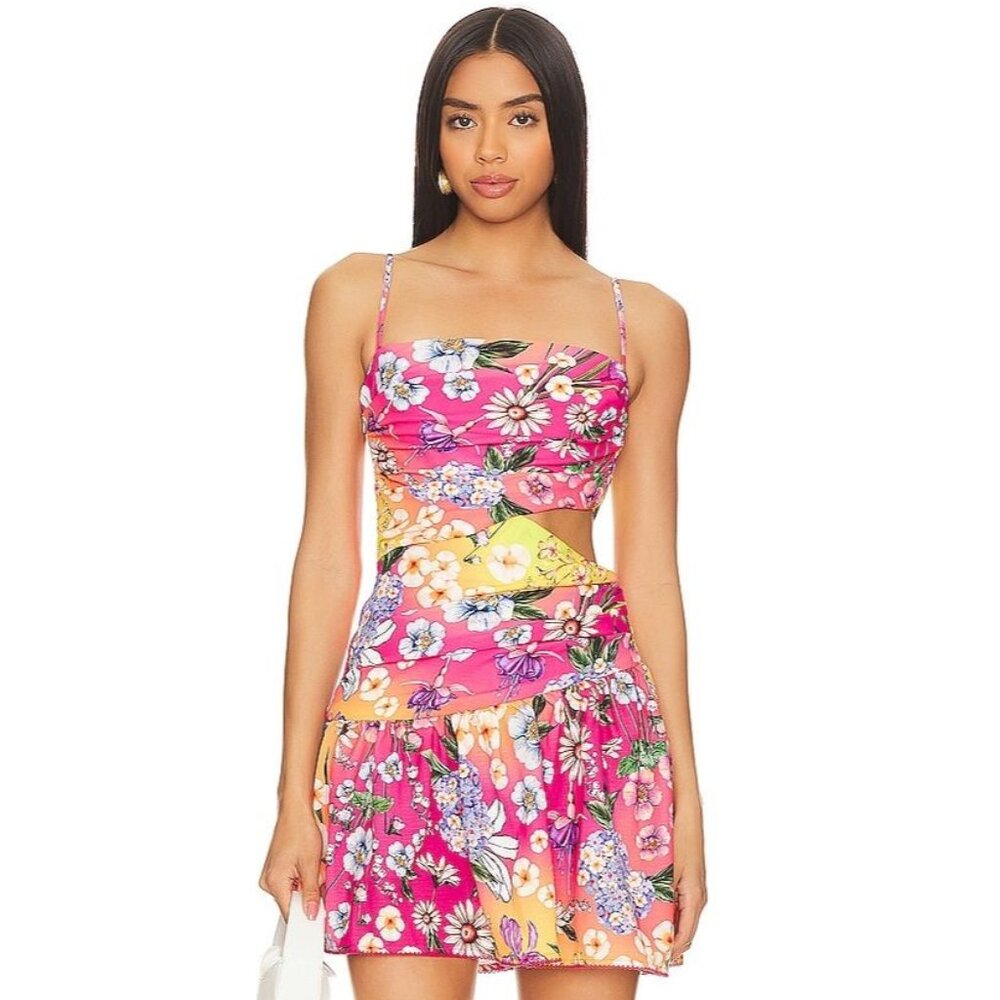 Agua Bendita x Revolve Cade Mini Dress in Pink Multi size Medium